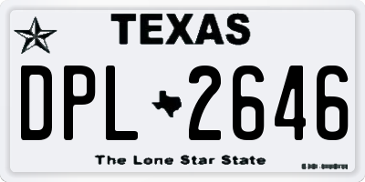 TX license plate DPL2646