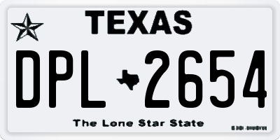 TX license plate DPL2654