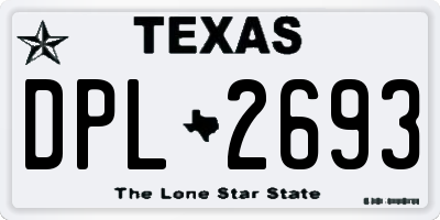 TX license plate DPL2693