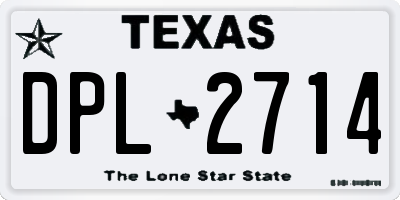 TX license plate DPL2714