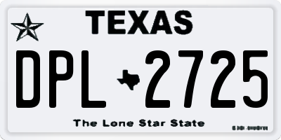 TX license plate DPL2725