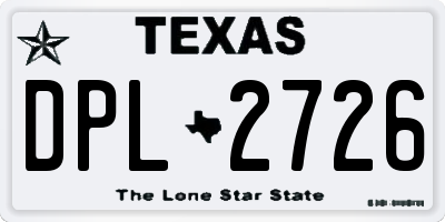 TX license plate DPL2726