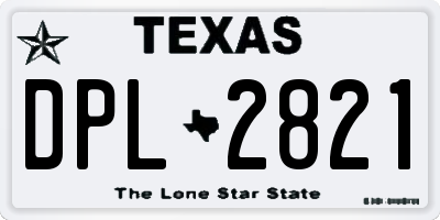 TX license plate DPL2821