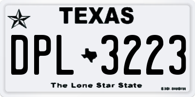 TX license plate DPL3223