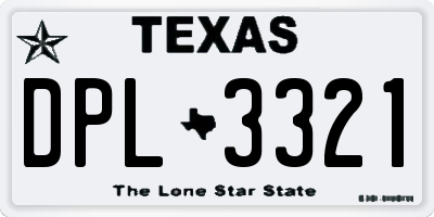 TX license plate DPL3321