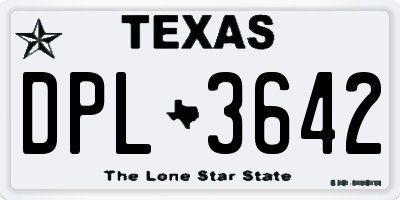 TX license plate DPL3642