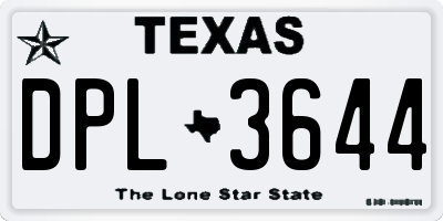 TX license plate DPL3644