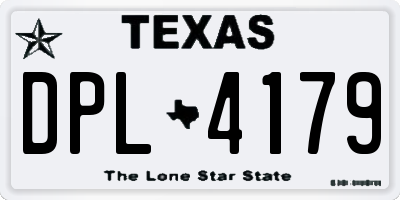 TX license plate DPL4179