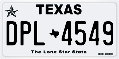 TX license plate DPL4549