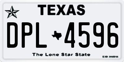 TX license plate DPL4596