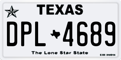 TX license plate DPL4689
