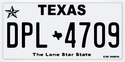 TX license plate DPL4709