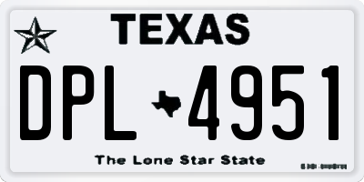 TX license plate DPL4951