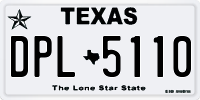 TX license plate DPL5110