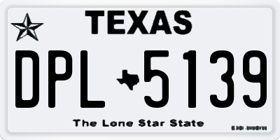 TX license plate DPL5139