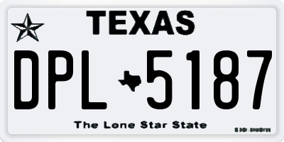 TX license plate DPL5187