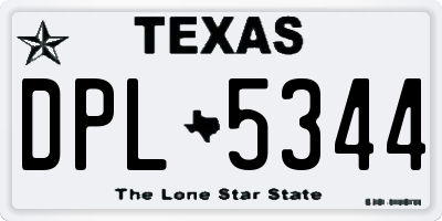 TX license plate DPL5344