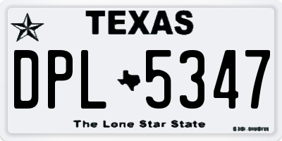 TX license plate DPL5347
