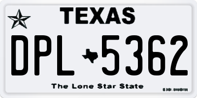 TX license plate DPL5362