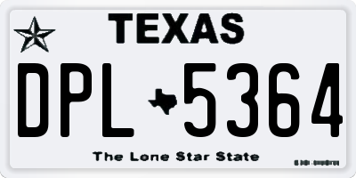 TX license plate DPL5364