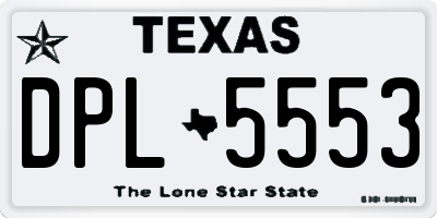 TX license plate DPL5553