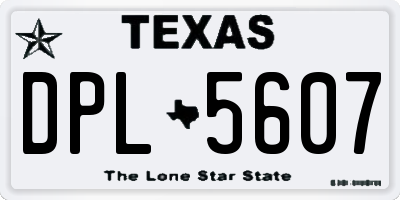 TX license plate DPL5607