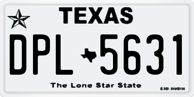 TX license plate DPL5631