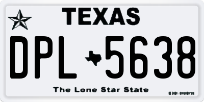 TX license plate DPL5638