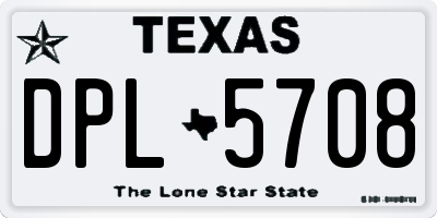 TX license plate DPL5708