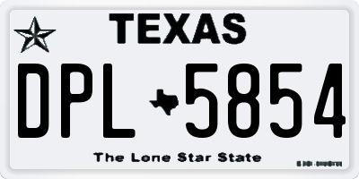 TX license plate DPL5854