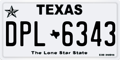 TX license plate DPL6343