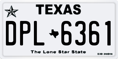 TX license plate DPL6361