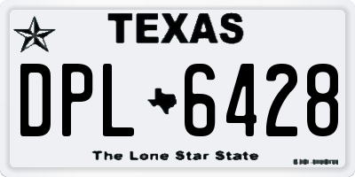 TX license plate DPL6428