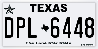 TX license plate DPL6448
