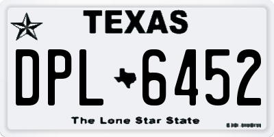 TX license plate DPL6452