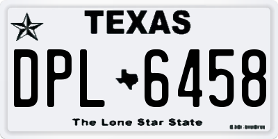 TX license plate DPL6458