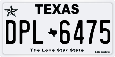 TX license plate DPL6475