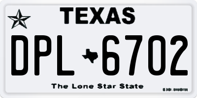 TX license plate DPL6702