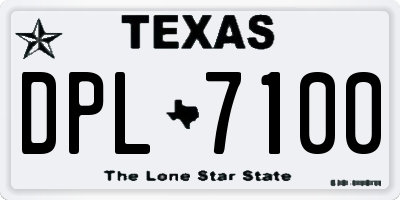 TX license plate DPL7100