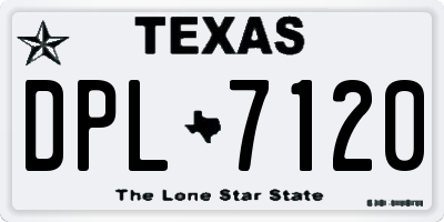 TX license plate DPL7120