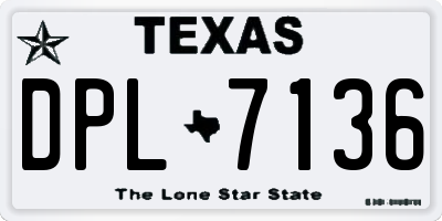 TX license plate DPL7136