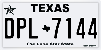 TX license plate DPL7144