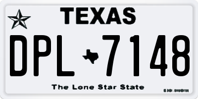 TX license plate DPL7148