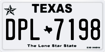 TX license plate DPL7198