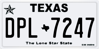 TX license plate DPL7247