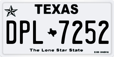 TX license plate DPL7252
