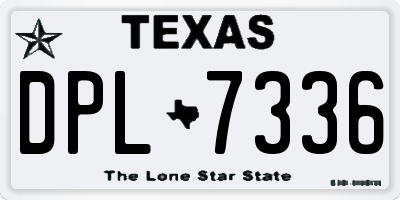 TX license plate DPL7336