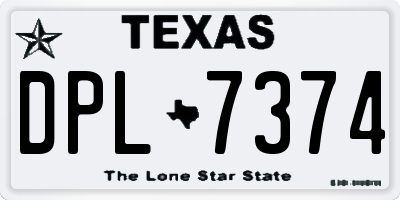 TX license plate DPL7374