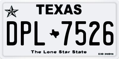 TX license plate DPL7526