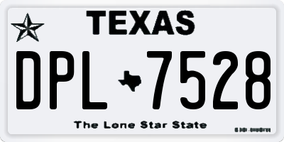 TX license plate DPL7528